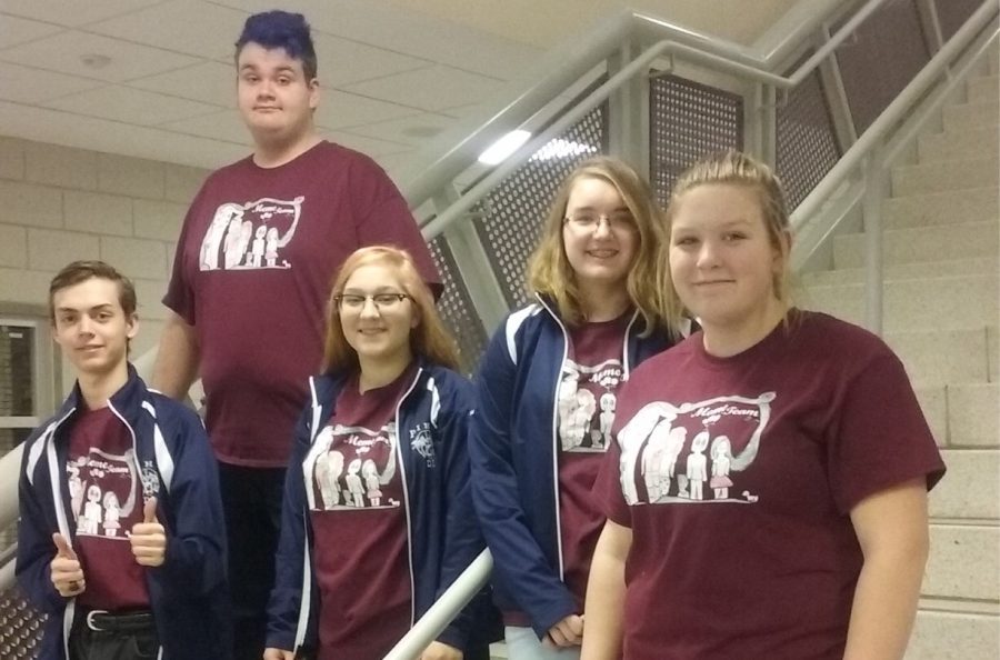 L to R: Nick McIntosh 20, Thomas Peterson 19, Natasha Lizotte 19, Emily Poitras 19, Anna Robinson 19 at the Regional DI competition last February break.  The team qualified and traveled on to the State competition.