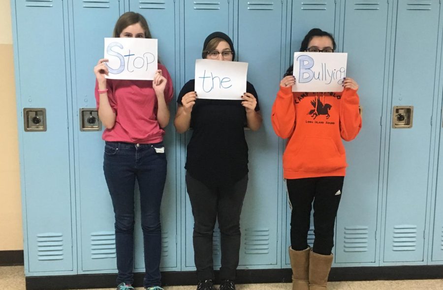 Seniors Natasha Lizotte, Abby Quirino and Jaidyn Blake attempt to create awareness during their last year of high school. They expressed worry that administration doesnt always deal with bullying fairly. They should make more of an effort to gather both sides of the story, Blake said.