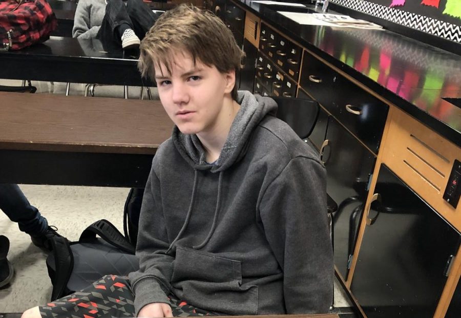 Collin Inman 22, sits at his desk after sharing his frustrations about being assigned to Academic Recovery, an after school program designed to help students. Inman feels differently about it. It doesnt help, Inman said. 