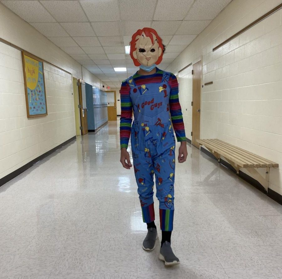 Caleb Green ‘24 dressed as Chucky for school dress up day