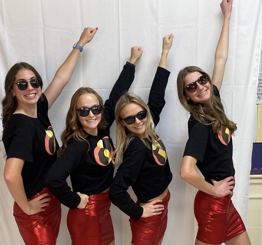 Olivia Kohlbacher ‘23, Lindsey Himes ‘23, Emily Straetz ‘23, and Taylor Doyen ‘23 as The Incredibles for school dress up day