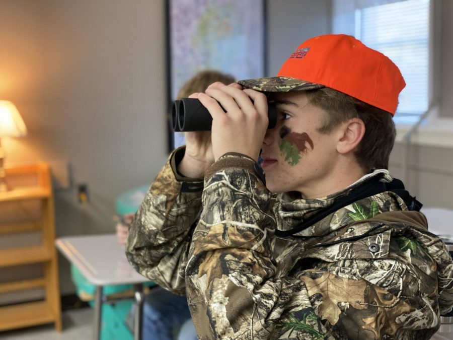 Ethan Shaw ‘22 dressed as a hunter for school dress up day