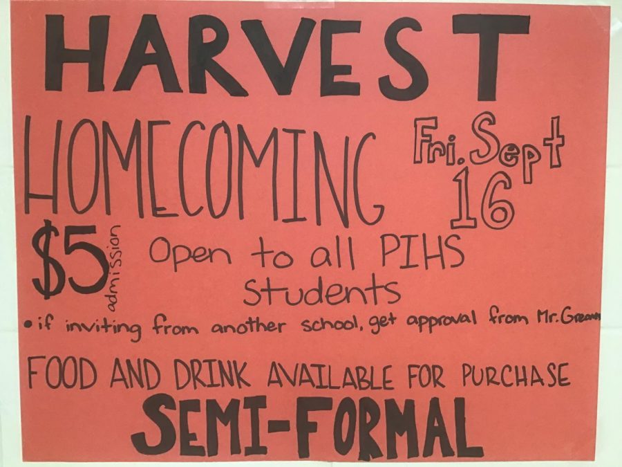 The Harvest Homecoming Dance will be Friday, September 16.