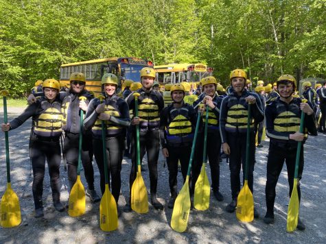 Members of the Outdoor Club gear up for a day on the Penobscot on June 1 2022.