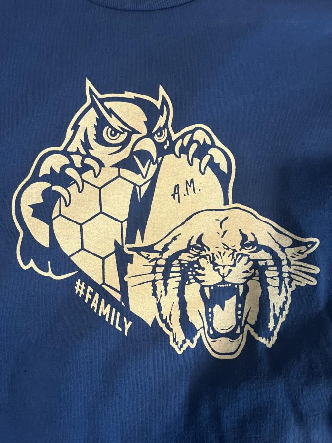 Community members created a special shirt for the members of the UMPI and PIHS soccer teams. “The T-shirt idea was created as a tangible way of pulling everyone together in Aaron’s memory,” said PIHS parent Heather Harvell. “His heart was obviously for his lady Owls soccer team and also for his girls and their Wildcat soccer team. We knew that the two teams needed to surround each and come together to grieve and heal and celebrate Aaron’s life and legacy.”