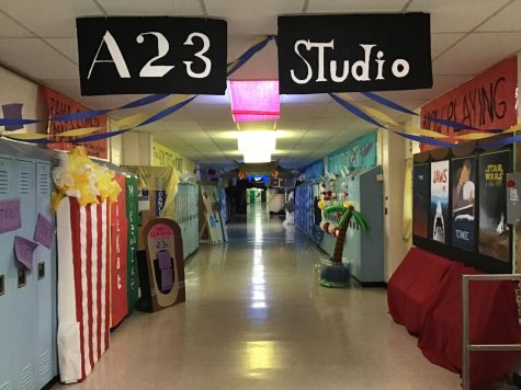 The seniors completed hall showcases movie scenes from Top Gun, Jaws, Titanic and Star Wars. This hall would eventually go on to win the annual event.